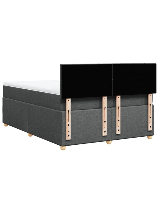Box spring postel s matrací tmavě šedá 140x200 cm textil