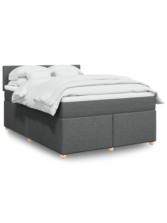 Box spring postel s matrací tmavě šedá 140x200 cm textil