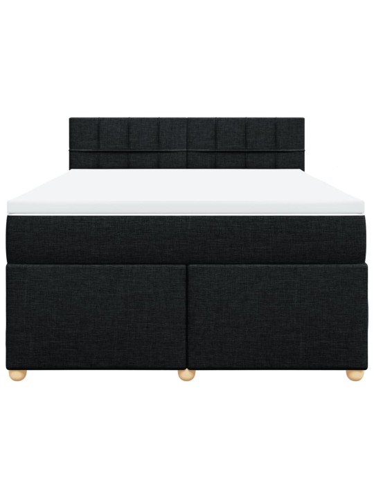 Box spring postel s matrací černá 140x200 cm textil