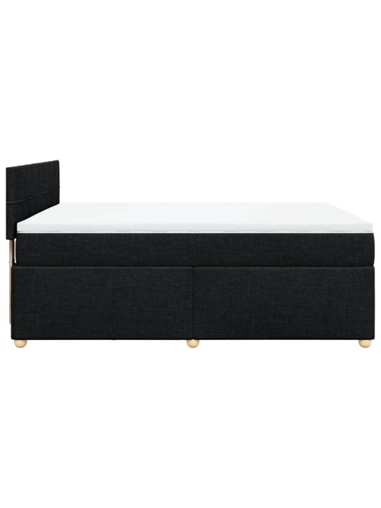 Box spring postel s matrací černá 140x200 cm textil
