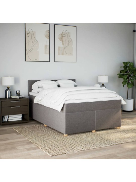Box spring postel s matrací taupe 140x200 cm textil