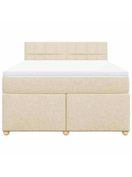 Box spring postel s matrací krémová 140x200 cm textil