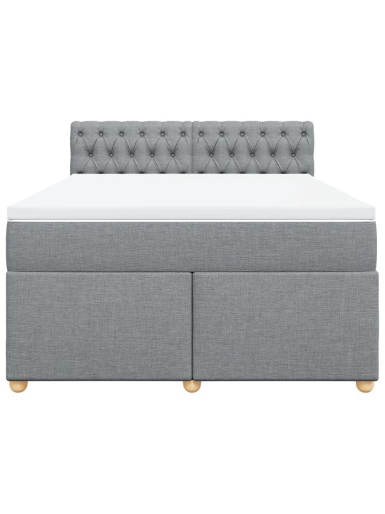 Box spring postel s matrací světle šedá 140 x 200 cm textil