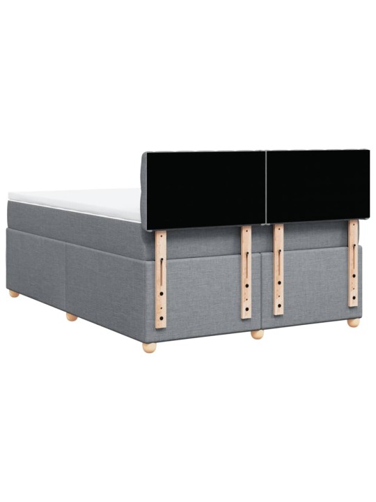 Box spring postel s matrací světle šedá 140 x 200 cm textil