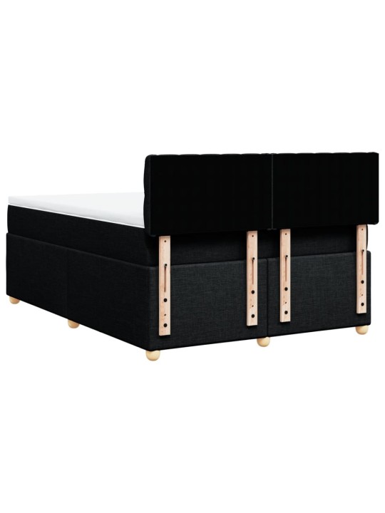 Box spring postel s matrací černá 140x200 cm textil