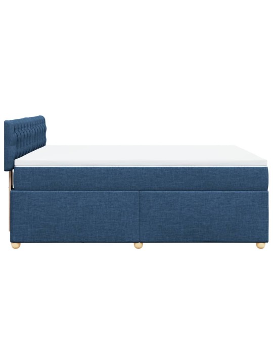 Box spring postel s matrací modrá 140x200 cm textil