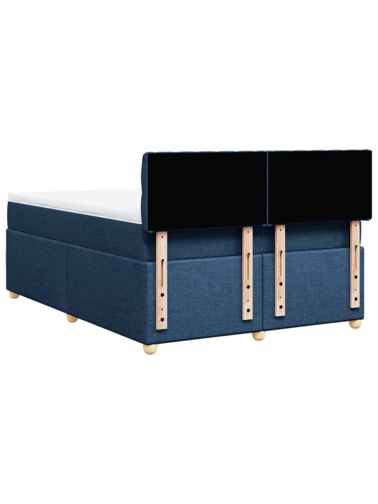 Box spring postel s matrací modrá 140x200 cm textil