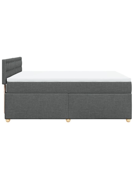 Box spring postel s matrací tmavě šedá 140x200 cm textil