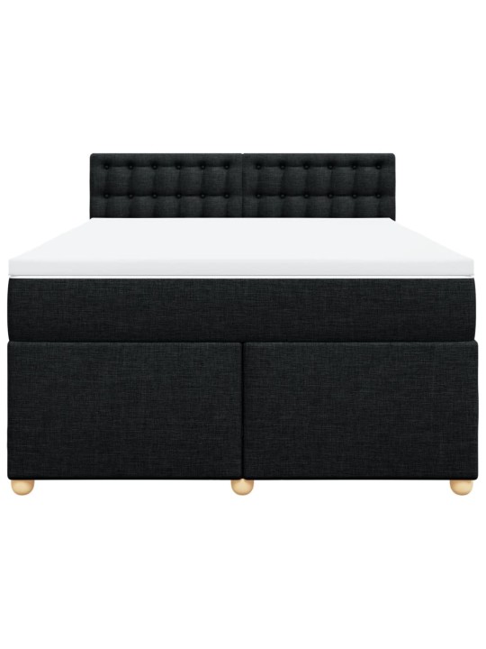 Box spring postel s matrací černá 140x200 cm textil