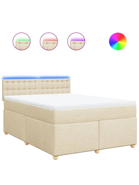 Box spring postel s matrací krémová 140x200 cm textil