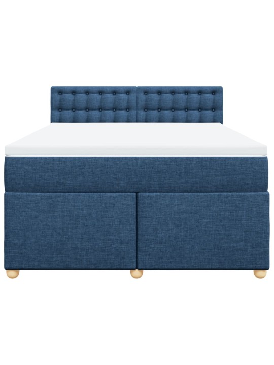 Box spring postel s matrací modrá 140x200 cm textil