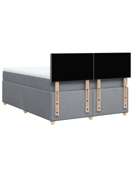 Box spring postel s matrací světle šedá 160 x 200 cm textil