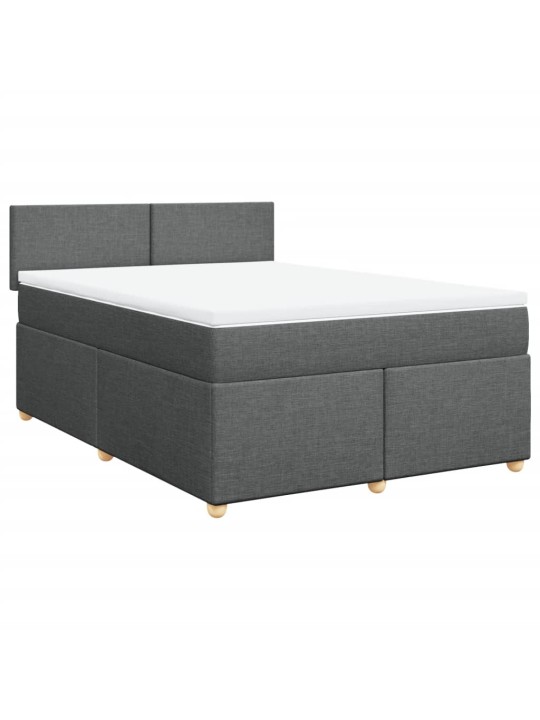 Box spring postel s matrací tmavě šedá 160x200 cm textil