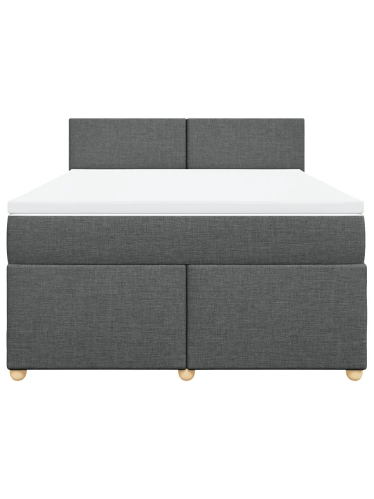 Box spring postel s matrací tmavě šedá 160x200 cm textil