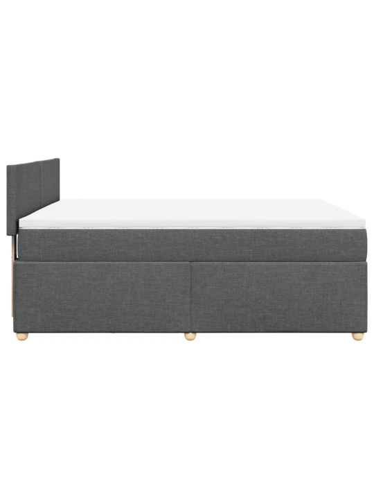 Box spring postel s matrací tmavě šedá 160x200 cm textil