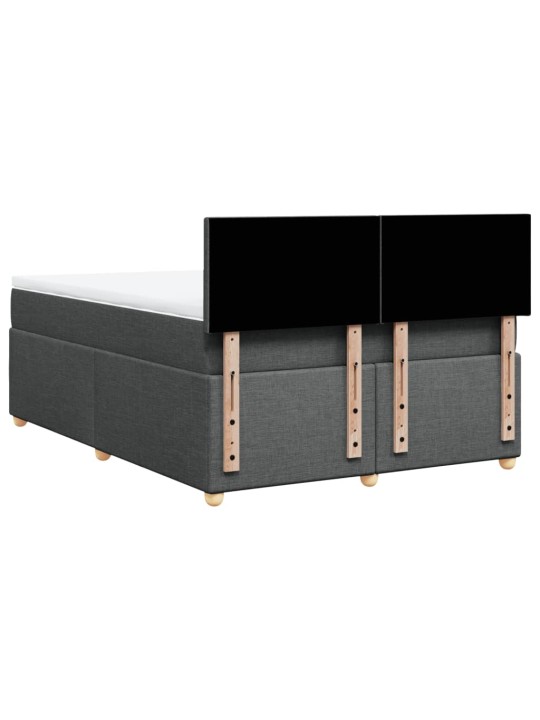 Box spring postel s matrací tmavě šedá 160x200 cm textil