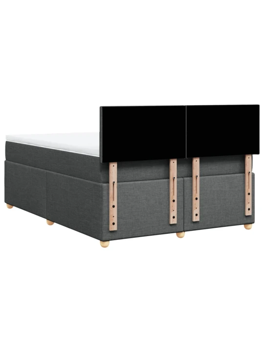 Box spring postel s matrací tmavě šedá 160x200 cm textil
