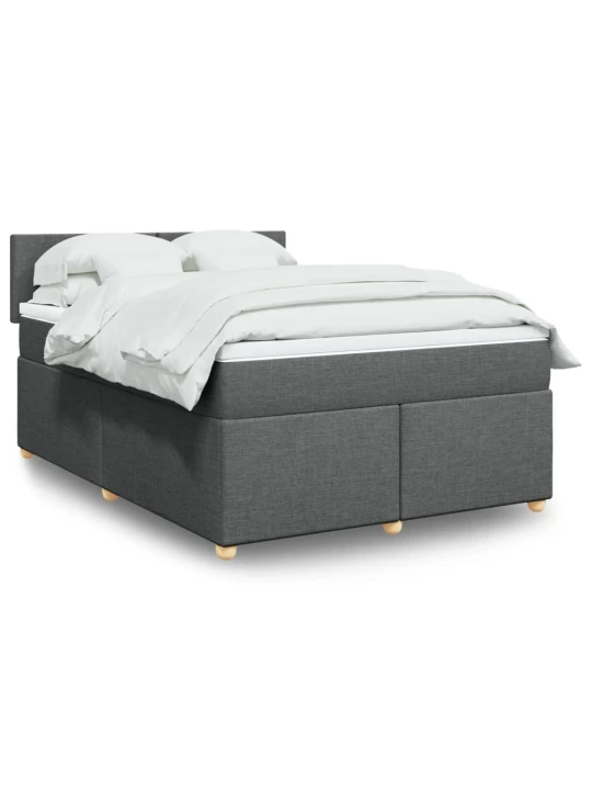 Box spring postel s matrací tmavě šedá 160x200 cm textil