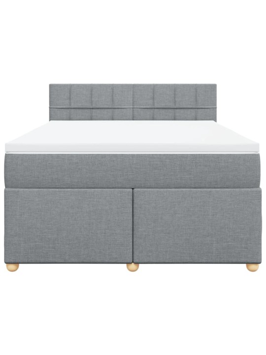 Box spring postel s matrací světle šedá 160 x 200 cm textil
