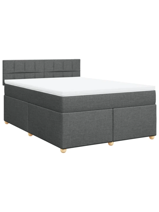 Box spring postel s matrací tmavě šedá 160x200 cm textil
