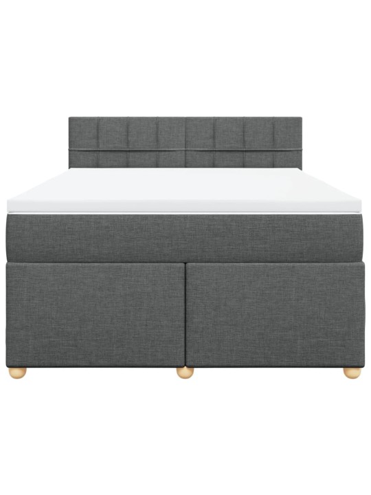 Box spring postel s matrací tmavě šedá 160x200 cm textil