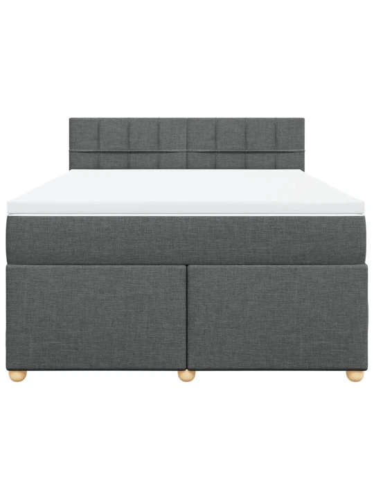 Box spring postel s matrací tmavě šedá 160x200 cm textil