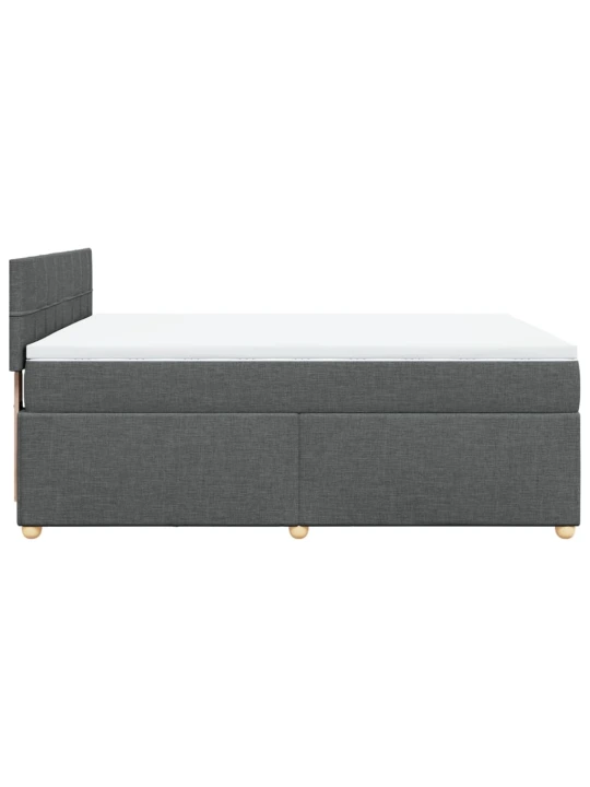 Box spring postel s matrací tmavě šedá 160x200 cm textil