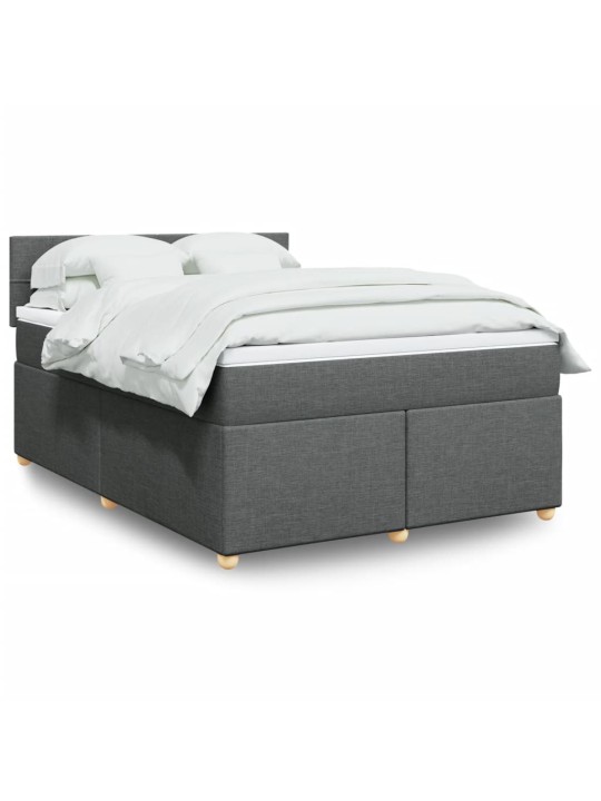 Box spring postel s matrací tmavě šedá 160x200 cm textil