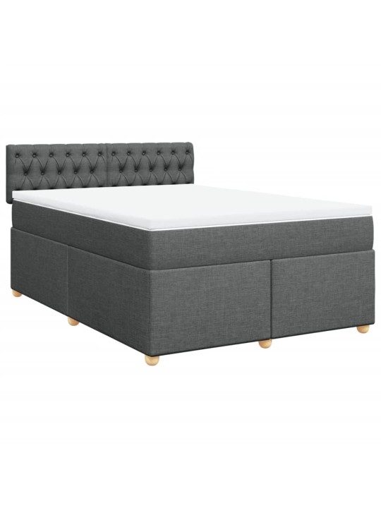 Box spring postel s matrací tmavě šedá 160x200 cm textil