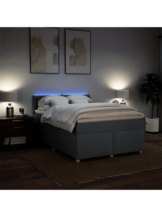 Box spring postel s matrací tmavě šedá 160x200 cm textil