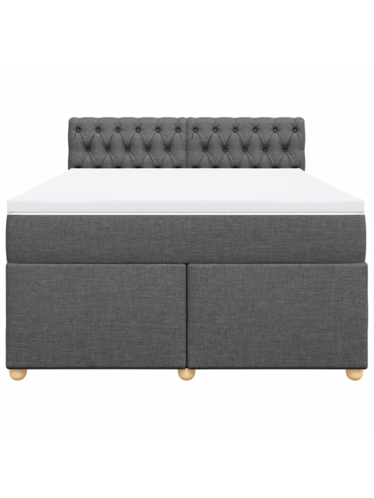 Box spring postel s matrací tmavě šedá 160x200 cm textil