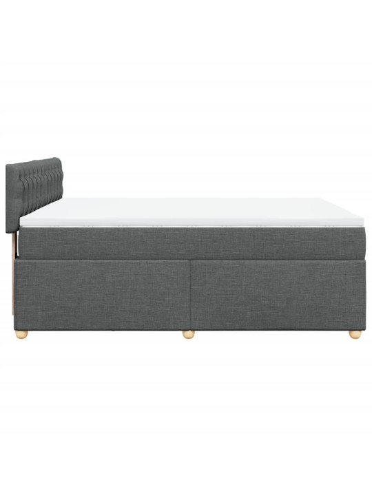 Box spring postel s matrací tmavě šedá 160x200 cm textil