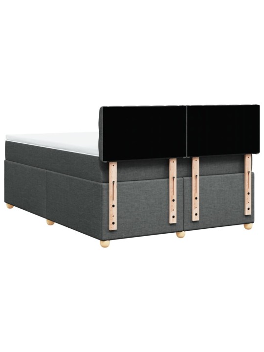 Box spring postel s matrací tmavě šedá 160x200 cm textil