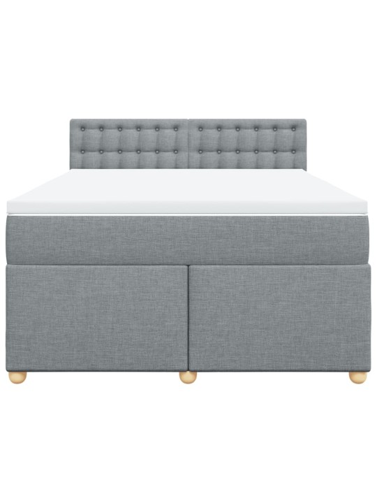 Box spring postel s matrací světle šedá 160 x 200 cm textil