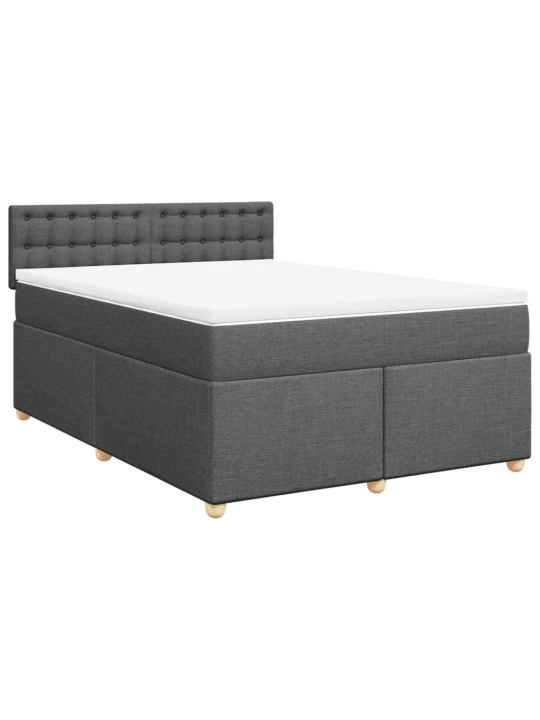 Box spring postel s matrací tmavě šedá 160x200 cm textil