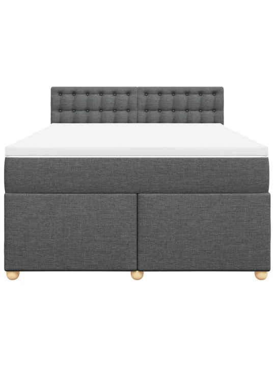 Box spring postel s matrací tmavě šedá 160x200 cm textil