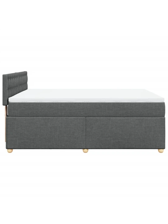 Box spring postel s matrací tmavě šedá 160x200 cm textil