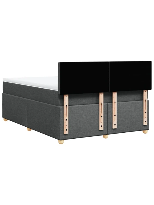 Box spring postel s matrací tmavě šedá 160x200 cm textil