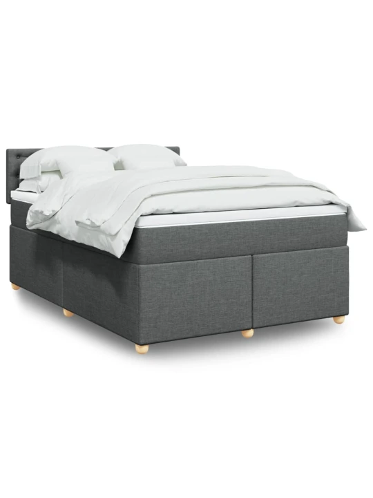 Box spring postel s matrací tmavě šedá 160x200 cm textil