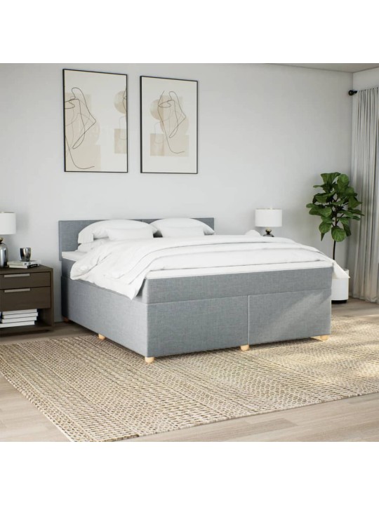 Box spring postel s matrací světle šedá 180 x 200 cm textil
