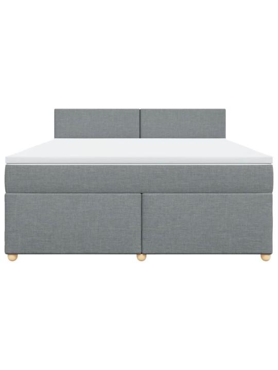 Box spring postel s matrací světle šedá 180 x 200 cm textil