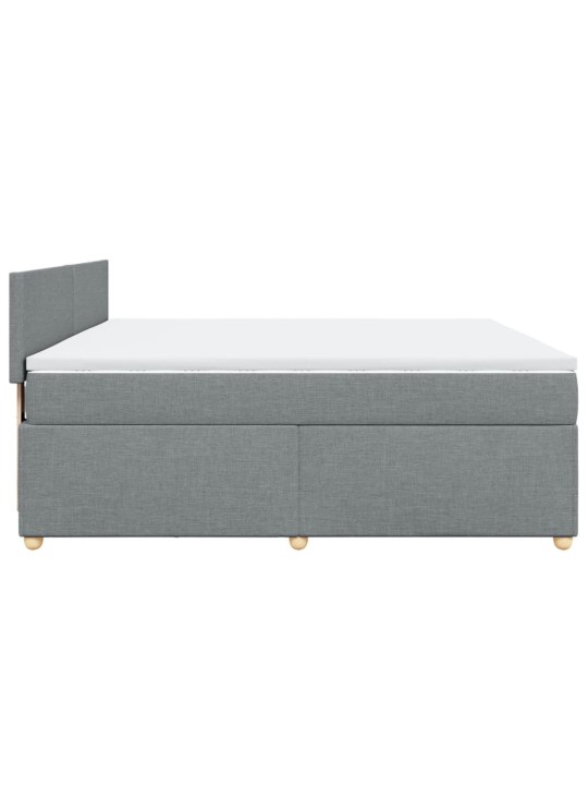Box spring postel s matrací světle šedá 180 x 200 cm textil