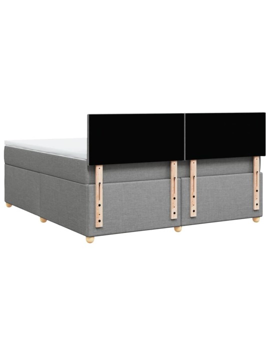 Box spring postel s matrací světle šedá 180 x 200 cm textil