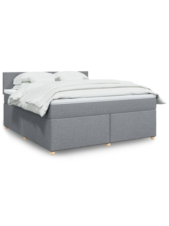 Box spring postel s matrací světle šedá 180 x 200 cm textil