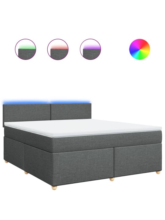 Box spring postel s matrací tmavě šedá 180x200 cm textil