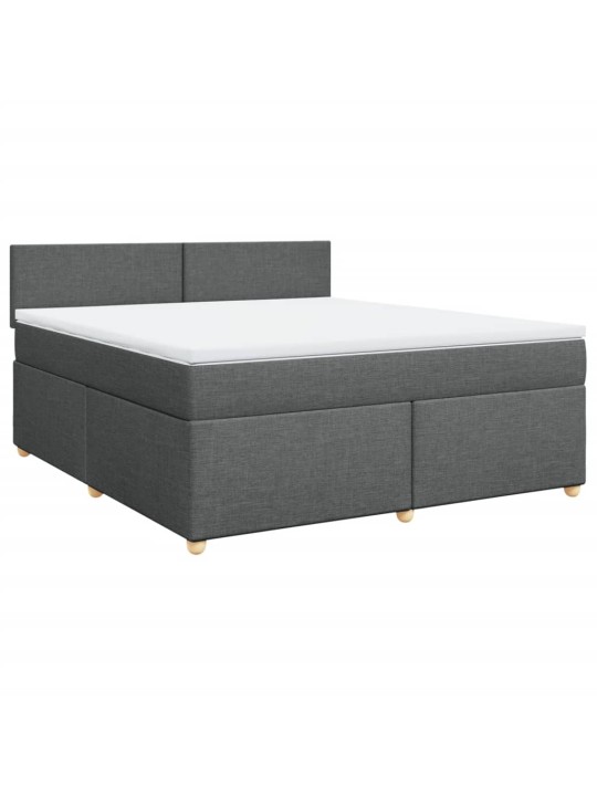 Box spring postel s matrací tmavě šedá 180x200 cm textil