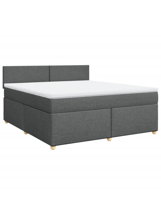 Box spring postel s matrací tmavě šedá 180x200 cm textil