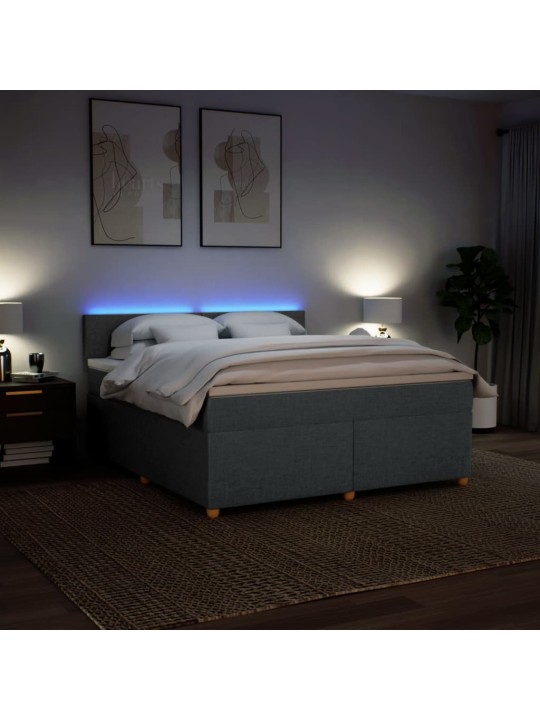 Box spring postel s matrací tmavě šedá 180x200 cm textil