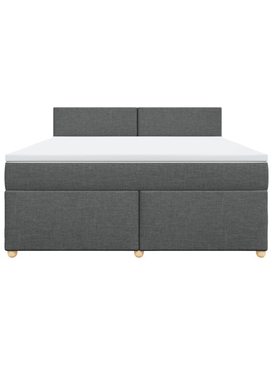 Box spring postel s matrací tmavě šedá 180x200 cm textil