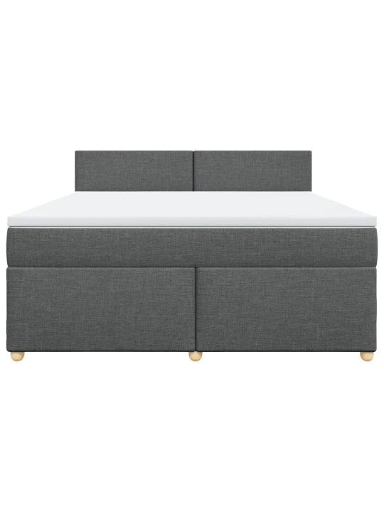 Box spring postel s matrací tmavě šedá 180x200 cm textil